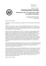 Statement by the Delegation of the United States on the seventeenth anniversary of the massacre in Srebrenica, Bosnia and Herzegovina