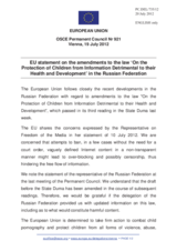 Statement by the Cypriot Presidency of the Council of the EU on the amendments to the law “On the Protection of Children from Information Detrimental to their Health and Development” in the Russian Federation