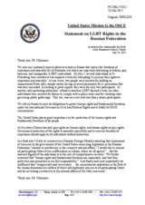 Statement by the Delegation of the United States on the human rights of lesbian, gay, bisexual and transgender persons in the Russian Federation