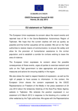 Statement by the Cypriot Presidency of the Council of the EU on recent developments in Tajikistan