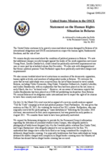 Statement by the Delegation of the United States on the human rights and fundamental freedoms in Belarus