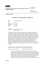 Giornale della 921a Seduta plenaria del Consiglio permanente