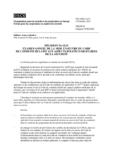 Décision No 12/11 du Forum pour la coopération en matière de sécurité