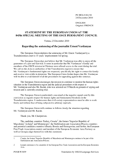 Statement by the Belgian Presidency of the Council of the European Union on the cases of Mr. E. Vardanean and Mr. I. Cazak