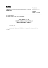 Beschluss Nr. 982 des Ständigen Rates