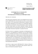 Stellungnahme der Schweiz - Schlussfolgerungen und Follow-up zum OSZE-Gipfel in Astana