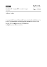 Выступление Постоянного представителя Российской Федерации А.С.Азимова - К итогам саммита ОБСЕ