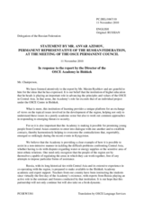 Statement by the Delegation of the Russian Federation in response to the presentation by the Director of the OSCE Academy in Bishkek, Dr. Maxim Ryabkov