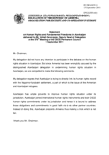 Statement by the Delegation of Armenia on the human rights, fundamental freedoms and the rule of law in Azerbaijan