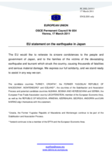 Statement by the Hungarian Presidency of the Council of the European Union on the earthquake in Japan