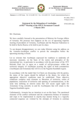 Statement by the Delegation of Azerbaijan in response to the address by the Minister of Foreign Affairs of Armenia, H.E. Edward Nalbandyan