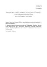 Statement by the Delegation of Cyprus on the parliamentary elections to be held in Cyprus on 22 May 2011