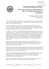 Statement by the Delegation of the United States on the possible referendum on the term of office of the President of Kazakhstan