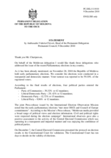 Statement by the Delegation of Moldova in response to statements by several delegations on the parliamentary elections in Moldova, held on 28 November 2010