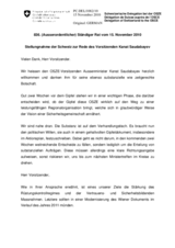 Stellungnahme der Schweiz zur Rede des Vorsitzenden Kanat Saudabayev