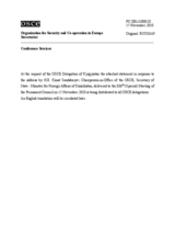 Выступление Постоянного Представителя Кыргызской Республики при ОБСЕ Л.Иманалиевой в ответ на выступление Государственного секретаря - министра иностранных дел Казахстана К.Саудабаева