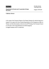Statement by the Delegation of the RF in response to the reports by the Personal Representatives of the CiO on Combating Racism, Xenophobia and Discrimination; on Combating Anti-Semitism; on Combating Intolerance and Discrimination against Muslims