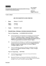 Journal der 689. Plenarsitzung des Forums