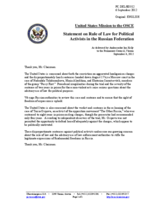 Statement by the Delegation of the United States on the freedom of expression in the Russian Federation