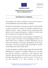 Statement by the Cypriot Presidency of the Council of the EU on the recent developments in Tajikistan