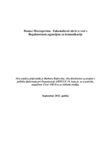 Analysis on the Legislative Framework on the Communications Regulatory Agency in Bosnia and Herzegovina