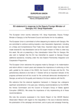 Statement by the Cypriot Presidency of the Council of the EU in response to the address by the Deputy Minister for Foreign Affairs of Georgia, H.E. Sergi Kapanadze