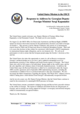 Statement by the Delegation of the United States in response to the address by the Deputy Minister for Foreign Affairs of Georgia, H.E. Sergi Kapanadze