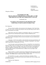 Statement by the Delegation of Belarus in response to statements on the situation in Belarus