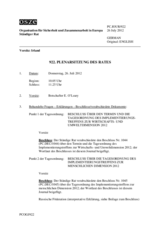 Journal der 922. Plenarsitzung des Ständigen Rates