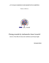 Closing remarks by Ambassador Janez Lenarčič at the 16th Human Dimension Implementation Meeting