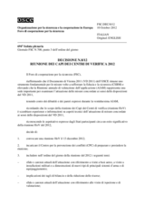 Decisione N.8/12 del Foro di cooperazione per la sicurezza