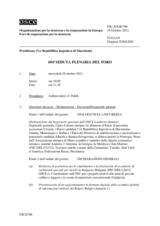 Giornale della 694a Seduta plenaria del Foro di cooperazione per la sicurezza