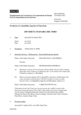 Giornale della 696a Seduta plenaria del Foro di cooperazione per la sicurezza