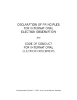 Declaration of principles for international election observation and code of conduct for international election observers