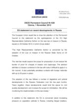 Statement by the Cypriot Presidency of the Council of the EU on the recent developments in the Russian Federation