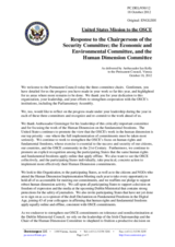 Statement by the Delegation of the United States in response to the Presentations by the Chairpersons of the Security Committee; the Economic and Environmental Committee; and the Human Dimension Committee
