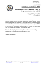 Statement by the Delegation of the United States in response to the report by Ambassador Janez Lenarčič, Director of the Office for Democratic Institutions and Human Rights (ODIHR), on the Human Dimension Implementation Meeting 8 November 2012