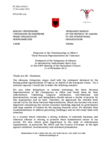 Statement by the Delegation of Albania in response to the reports by the three Personal Representatives of the Chairperson-in-Office for tolerance and non-discrimination