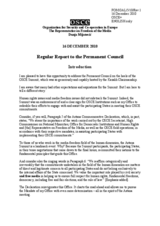 Regular Report to the Permanent Council