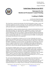 Statement by the Delegation of the United States on the preparations for the Dublin Ministerial Council Meeting