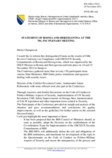 Statement by the Delegation of Bosnia and Herzegovina on the 5th Review Conference on Compliance with the OSCE and UN Security Commitments of Bosnia and Herzegovina, held in Sarajevo on 14 and 15 November 2012