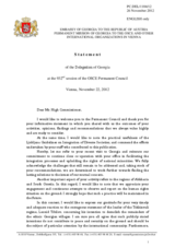 Statement by the Delegation of Georgia in response to the report by the OSCE High Commissioner on National Minorities, Ambassador Knut Vollebaek