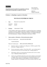 Journal de la 700ème séance plénière du Forum