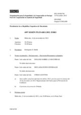 Diario de la 699ª Sesión plenaria del Foro de Cooperación en materia de Seguridad