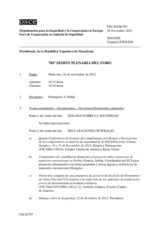 Diario de la 701ª Sesión plenaria del Foro de Cooperación en materia de Seguridad