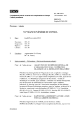 Journal de la 933ème séance plénière du Conseil
