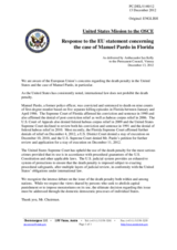 Statement by the Delegation of the United States in response to the statement by the Cypriot Presidency of the Council of the EU on the death penalty in the United States of America