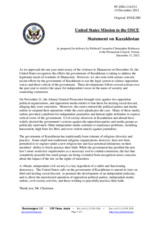 Statement by the Delegation of the United States on the situation of opposition and civil society groups in Kazakhstan