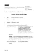 Giornale della 702a Seduta plenaria del Foro di cooperazione per la sicurezza