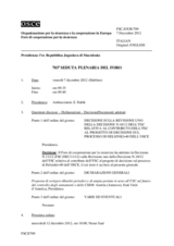 Giornale della 703a Seduta plenaria del Foro di cooperazione per la sicurezza